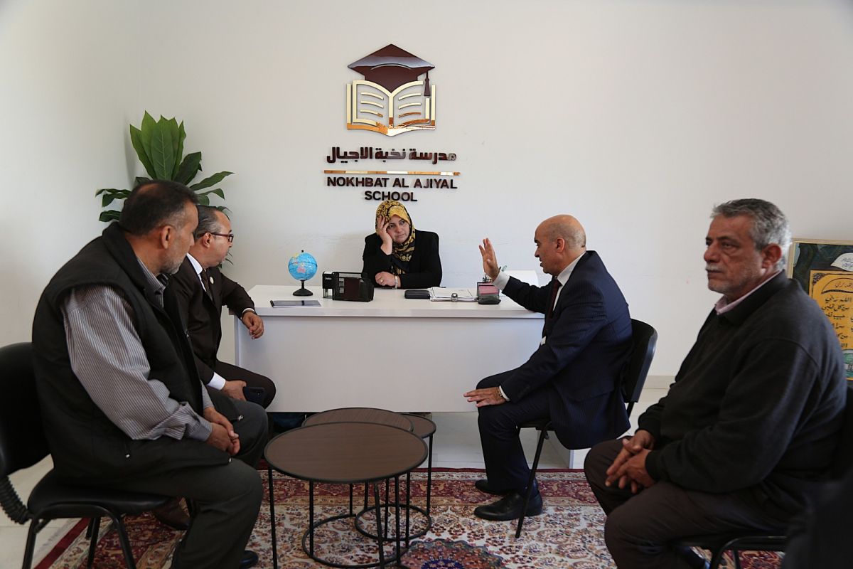 زيارة تفقدية لمتابعة سير العملية التعليمية بمدرسة نخبة الأجيال بمراقبة التربية والتعليم عين زارة